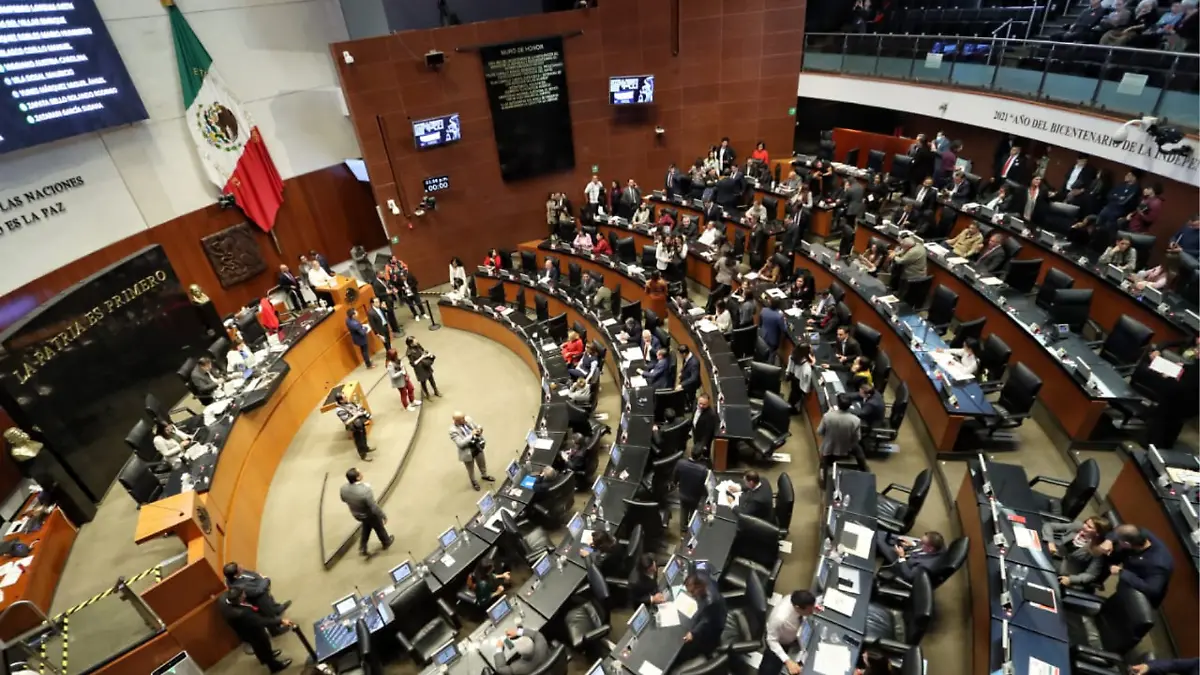 ángulo panorámico del pleno del Senado de la República durante la sesión en la que se discutió y aprobó la Ley de Ingresos de la Federación para 2025